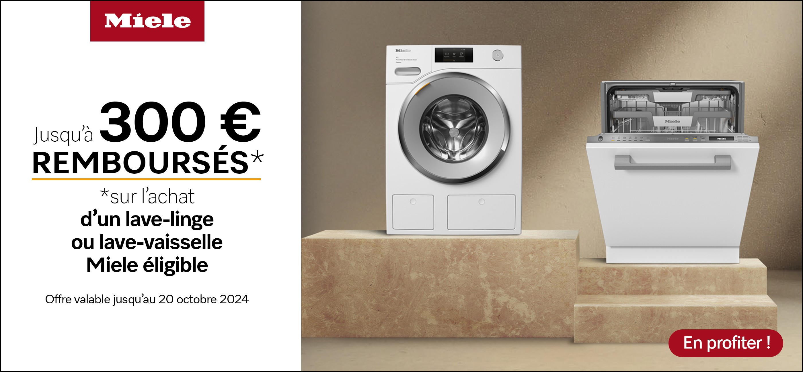 MIELE - JUSQU'A 300€ REMBOURSES (LAVE-LINGE & LAVE-VAISSELLE)