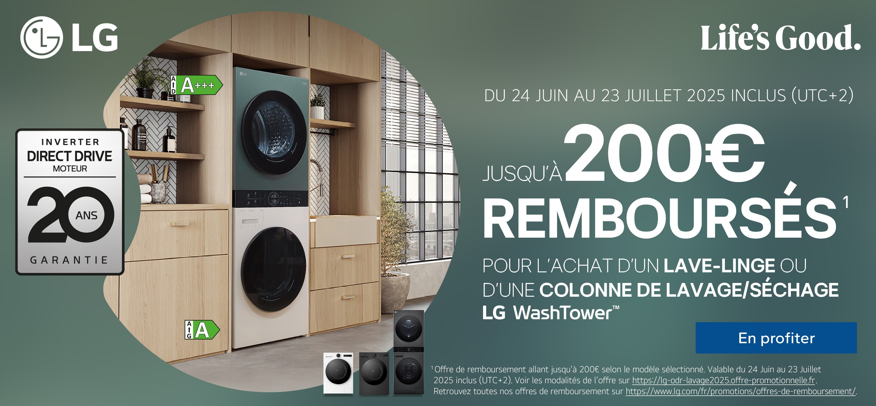 LG - JUSQU'A 200€ REMBOURSES - SOIN DU LINGE