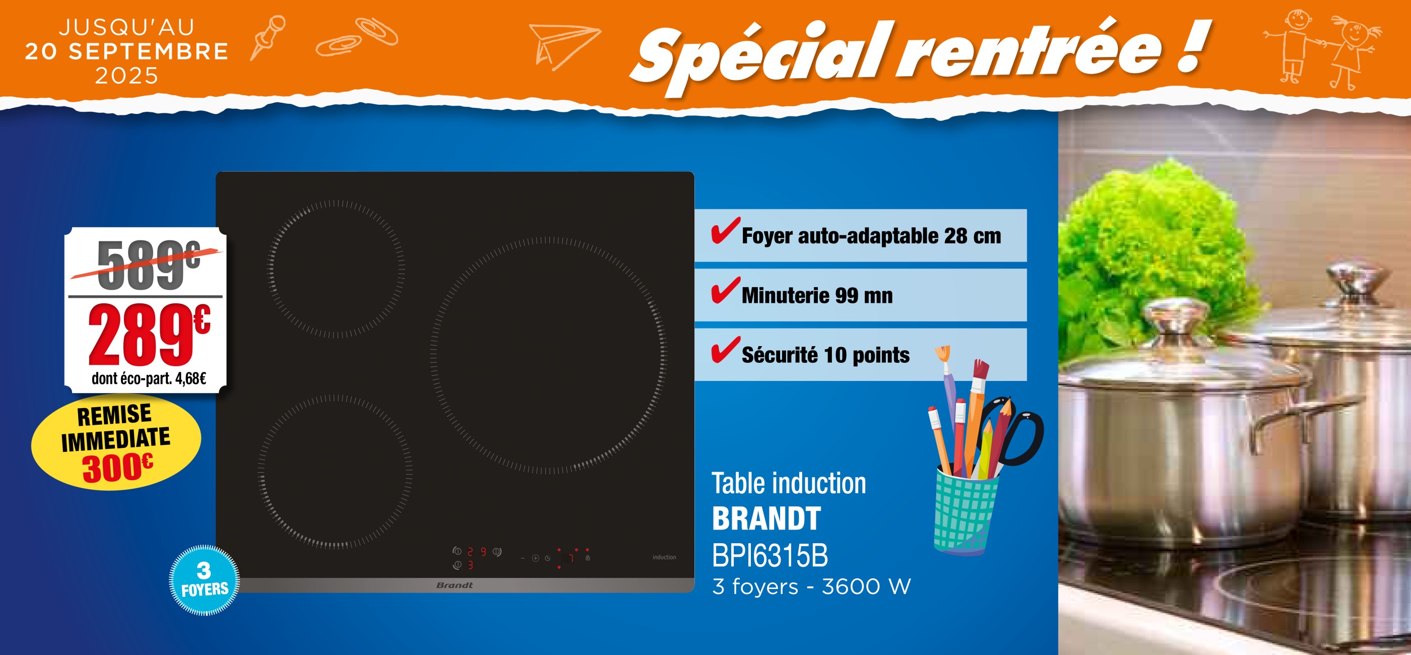 SLIDER RENTREE - BRANDT - BPI6315B